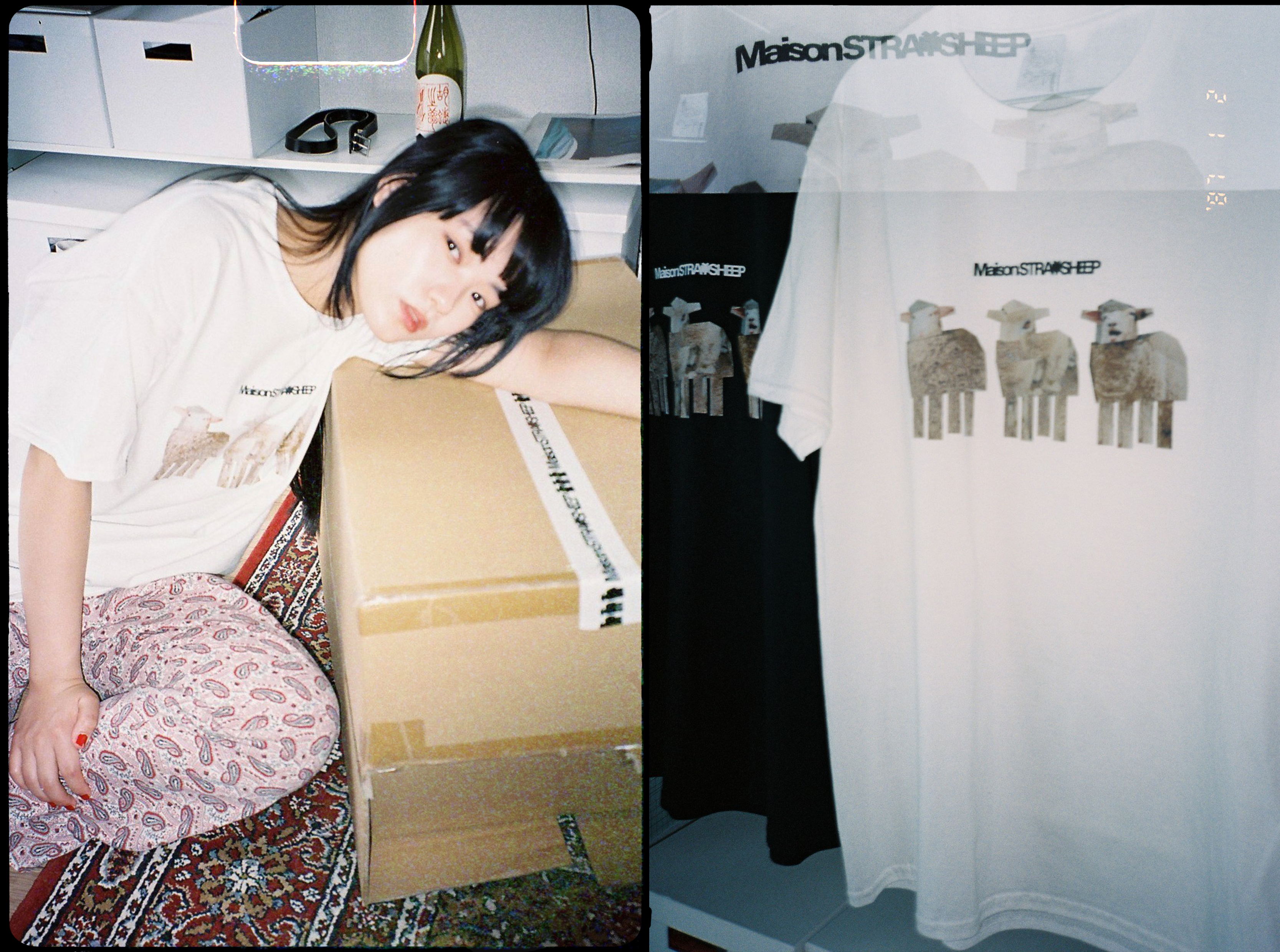 【美品】maison STRAYSHEEP スウェット　メゾンストレイシープ WOOLLY LOGO SWEAT